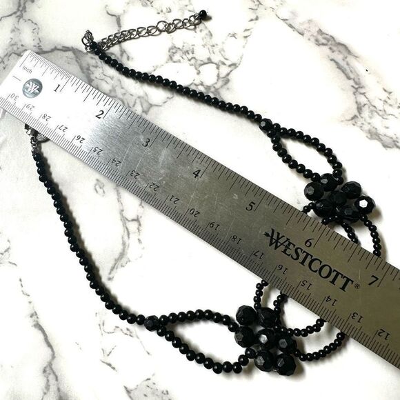Cookie Lee black seed  and beaded choker necklace - Picture 3 of 7